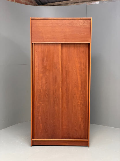 Vintage Austinsuite Teak Wardrobe Retro 1970s Shelves Clothes Cupboard EB12078