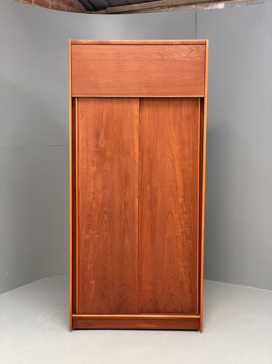 Vintage Austinsuite Teak Wardrobe Retro 1970s Shelves Clothes Cupboard EB12078
