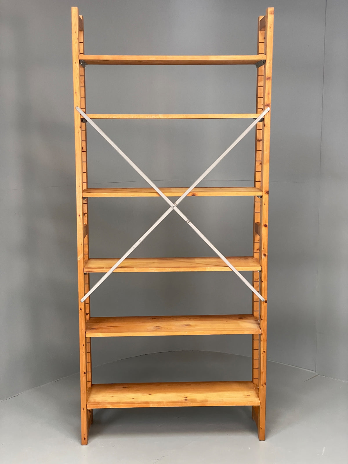 Vintage Pine Shelving Unit Adjustable Modular Open Retro Bruynzeel Solid EB13162