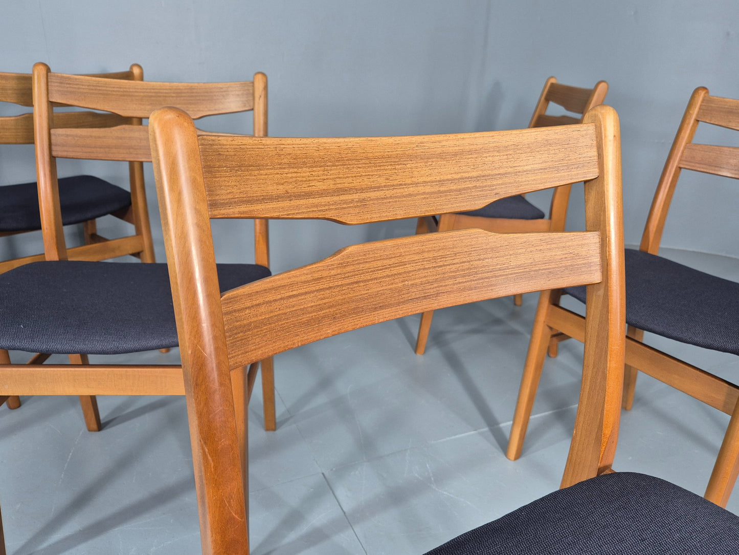 6 Vintage Danish Dining Chairs Farstrup Beech and Teak Retro 1960s EB12103
