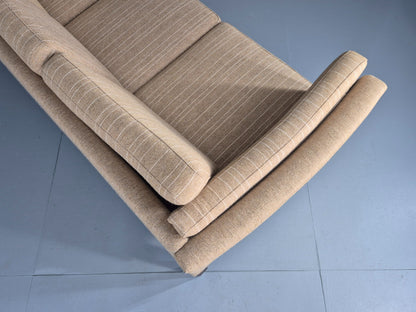 Vintage 3 Seater Sofa Danish Design 1980s Wool upholstery Retro MCM EB12543