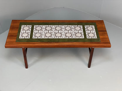 Vintage Rosewood Coffee Table 1960s Tile Topped By Arrebo Mid Century EB10871
