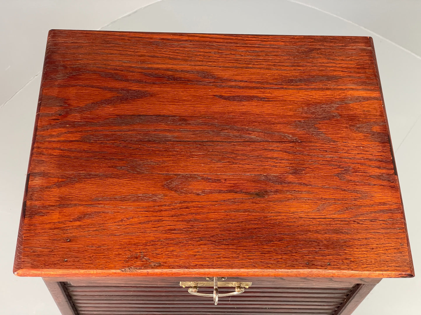 Vintage Tambour Cabinet Oak Drawers Danish Early 20th Century Filing EB12628