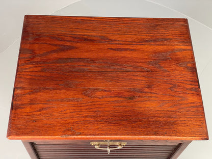 Vintage Tambour Cabinet Oak Drawers Danish Early 20th Century Filing EB12628