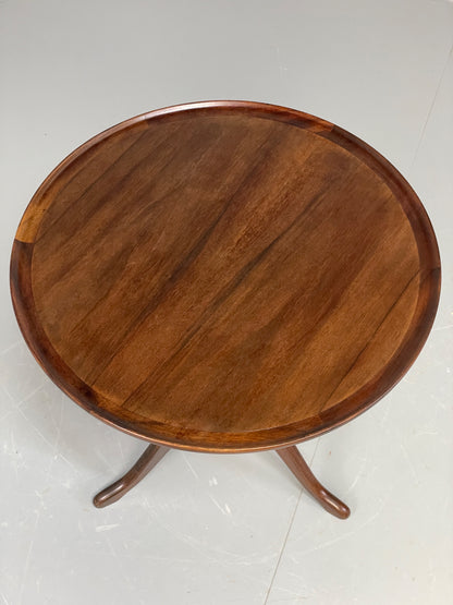 Vintage Circular Side Table 1950s Danish Walnut Mahogany Coffee Table EB12276