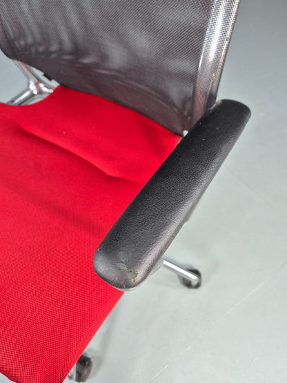 Vintage Vitra Media Office Chair Red and Black EB12256