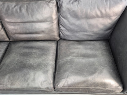 Vintage 3 Seater Sofa Danish Black Mogens Hansen 1990s MCM Retro EB11949