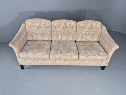 Vintage Danish 3 seater Sofa 1980s Floral Cotton Velour retro MCM EB12562