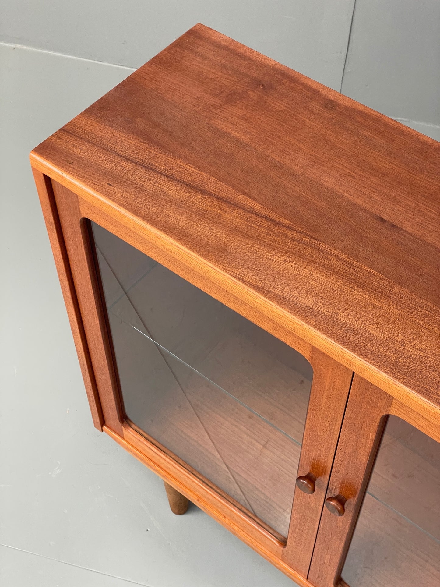 Vintage G Plan Bookcase Teak 1970s Glazed Doors Shelving Mid Century EB12900