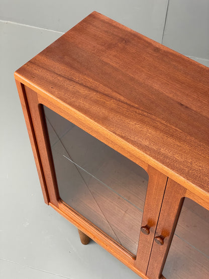 Vintage G Plan Bookcase Teak 1970s Glazed Doors Shelving Mid Century EB12900
