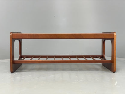 Vintage Danish Coffee Table Teak & Glass Retro 1970s Mid Century EB12304