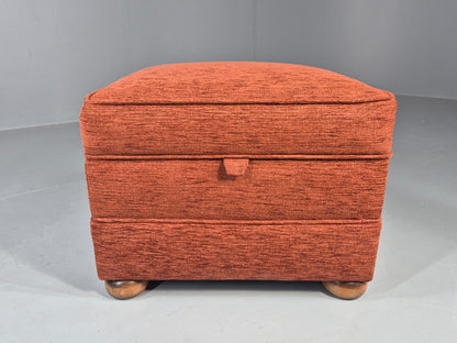 Vintage Chenille Footstool With Built In Storage  EB11660