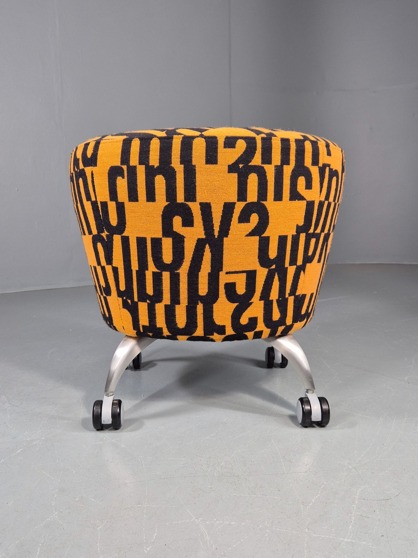 Vintage Orange Box Point Stool Wheely Fun Office Stools EB12236