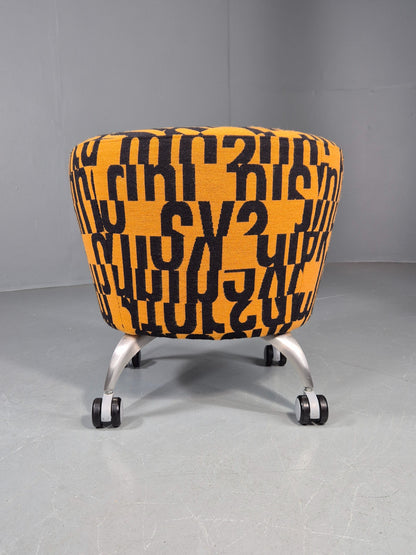 Vintage Orange Box Point Stool Wheely Fun Office Stools EB12236