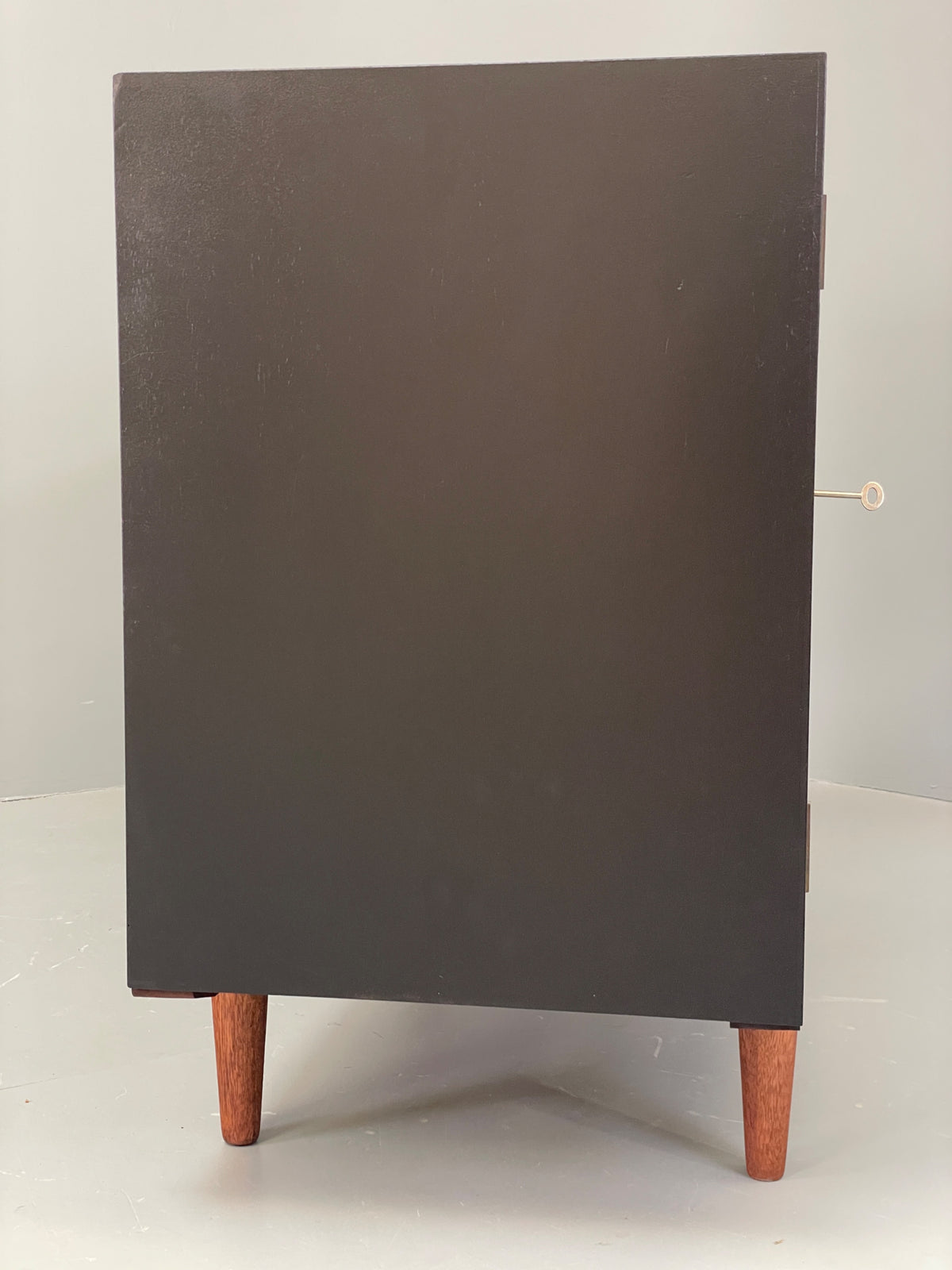 Vintage 1960s Sideboard Cabinet Danish Mid Century Darkwood Shelving EB12923