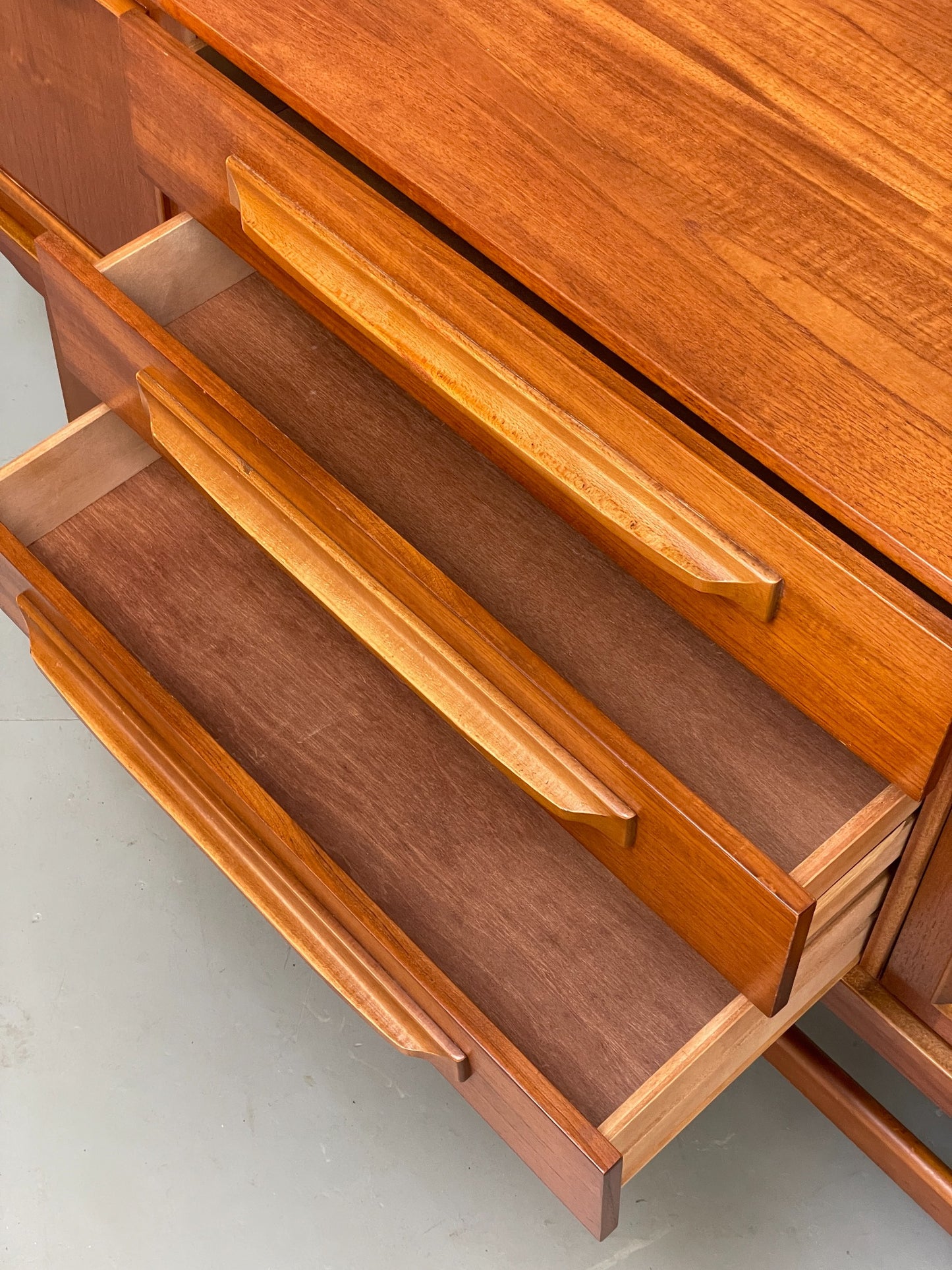Vintage 1960s Teak Sideboard By Stonehill Retro Drawers Shelving EB12506
