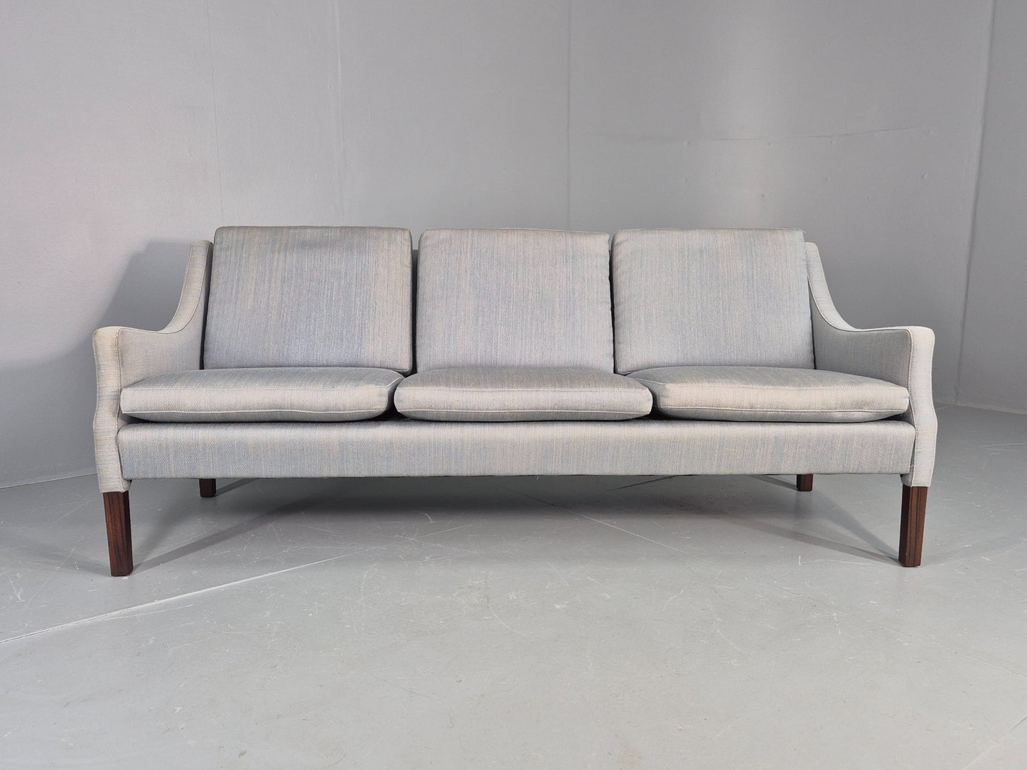 Vintage Danish 3 seater Sofa by Arne Wahl Iversen Original Cotton Retro Eb12563