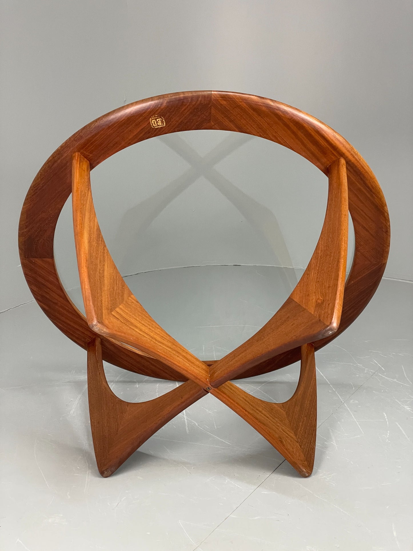 G Plan Astro Coffee Table Round Teak 1960s Mid Century Vintage Glass Top EB12073