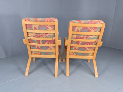 2 Vintage 1980s Lounge Chairs by Stouby Bentwood frame Retro MCM  EB12833