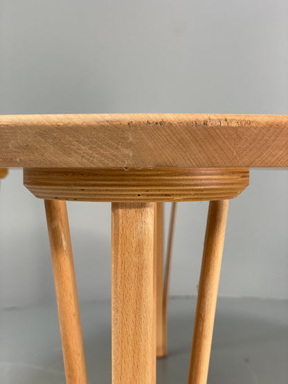 Danish Oval Coffee Table By Haslev Solid Beech Scandinavian EB12211