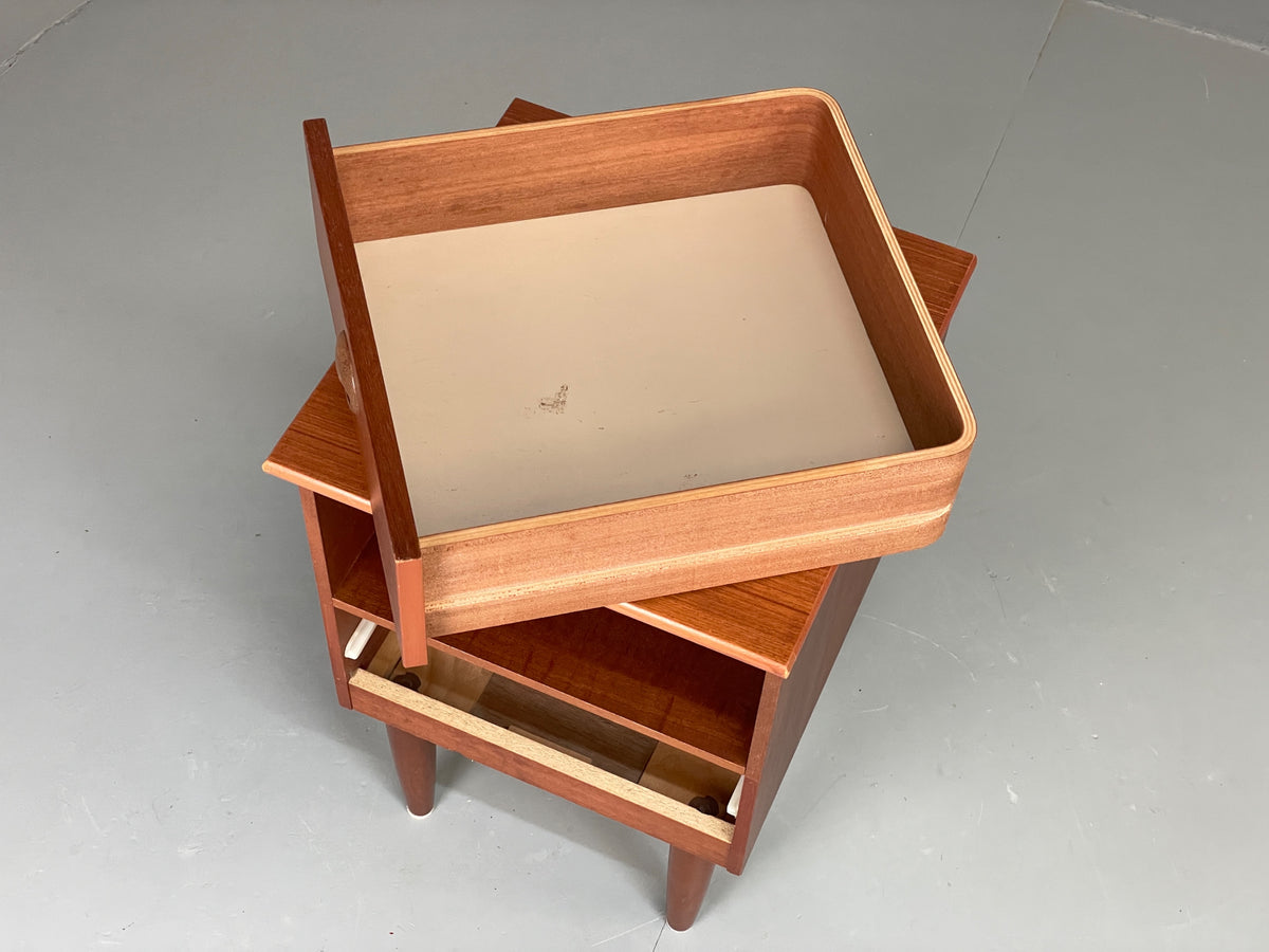 Vintage Teak Bedside Cabinet By Shreiber Mid Century Drawer Retro 1960s EB13166