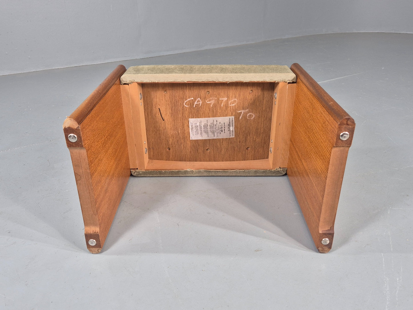 Vintage Teak Footstool 1980s Design Retro  EB12007