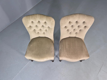 2 Vintage Cocktail Chairs Cabriole Leg light Green Retro EB13133