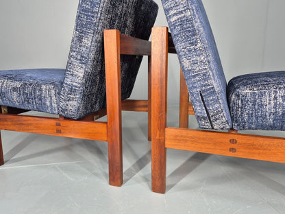 2 Vintage Lounge Chairs 1960s Mid Century Design Teak Frame Guy Rogers EB11848