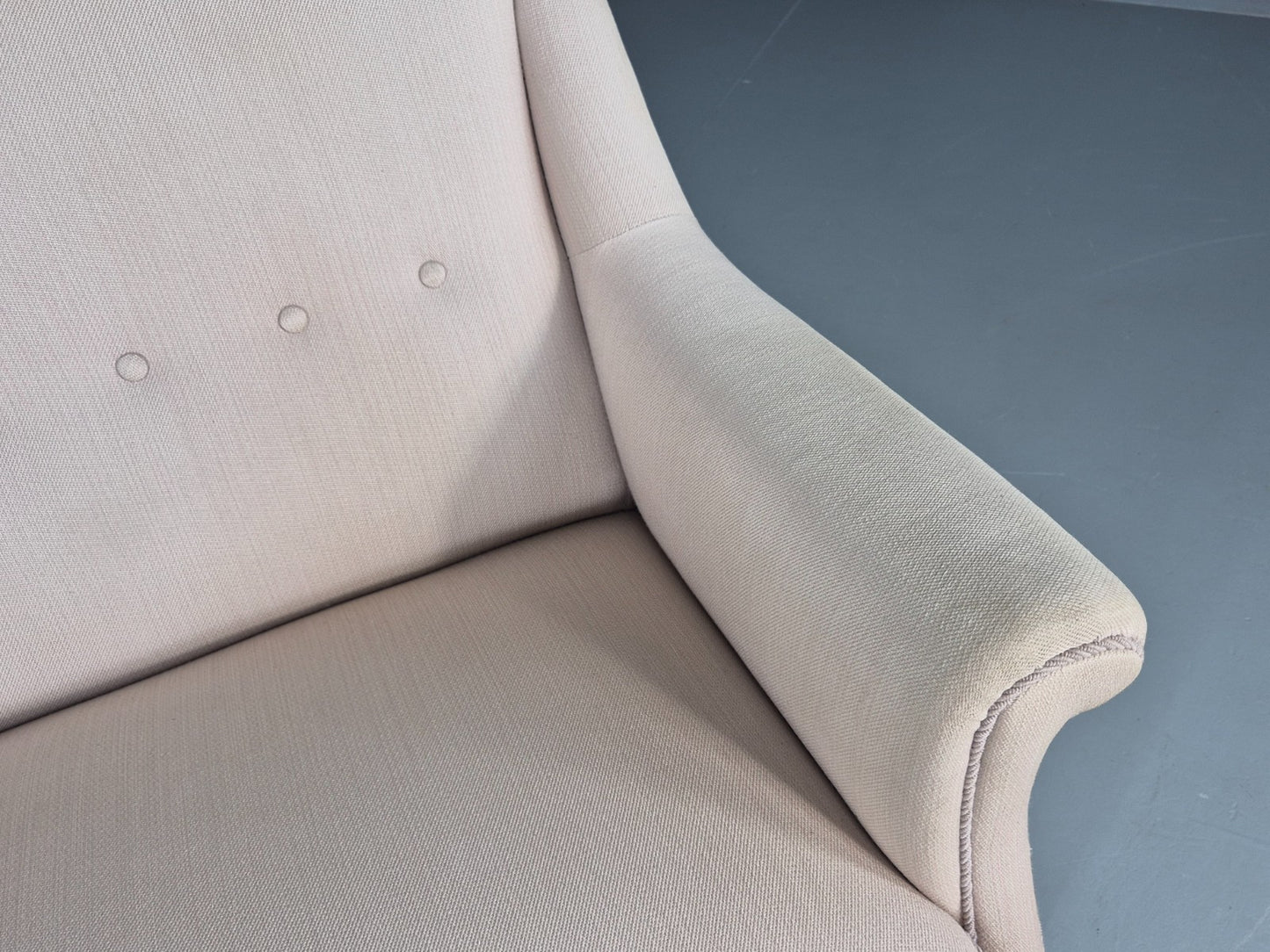 Vintage Danish 2 Seater Sofa Cottage Style Cotton Upholstery 1950s Retro EB12745