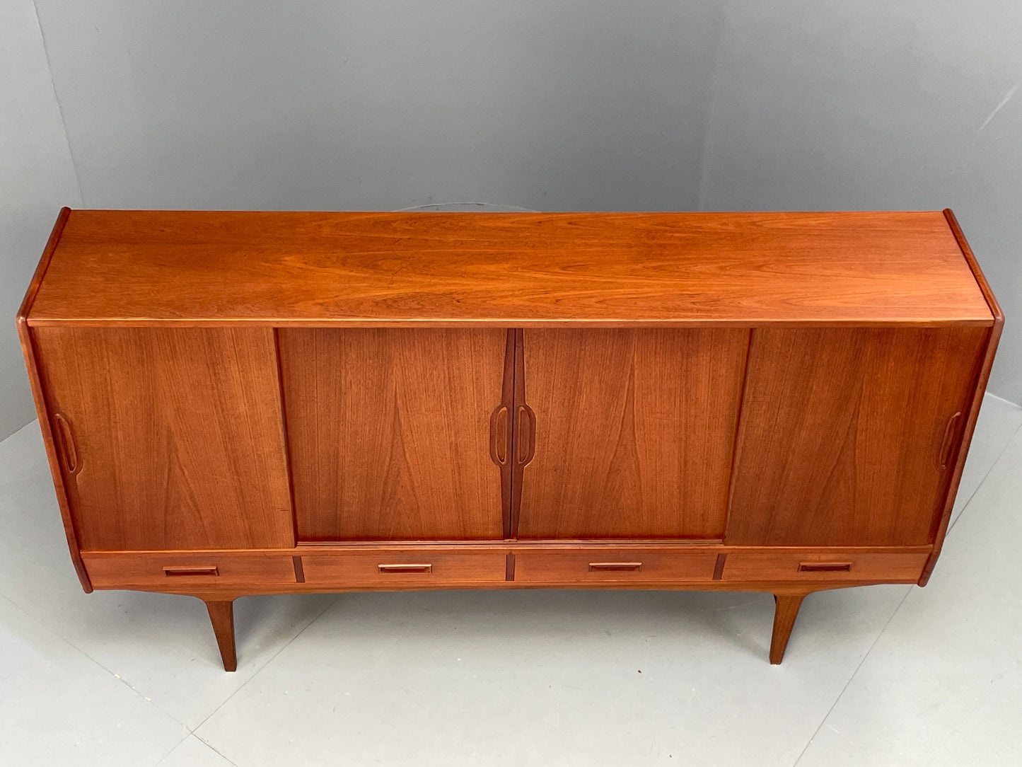 Vintage Danish Teak Highboard 1960s By Westergaard Møbelfabrik Drawers EB12368