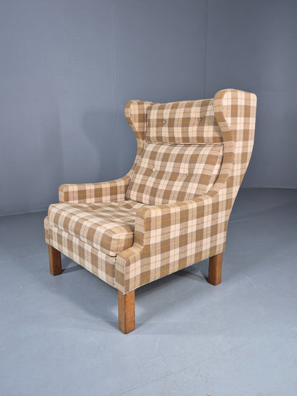 Vintage Mid Century Wing Back Lounge Chair Danish Design Retro EB12398