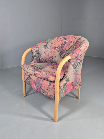 Vintage 1980s Stouby Colourful Tub Chair Danish Design Quality Retro EB12135