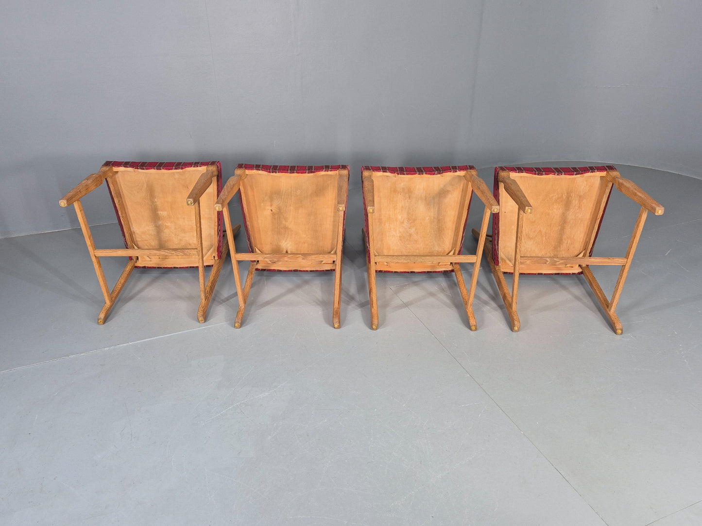 4 Vintage Henning Kjaenulf Oak dining chairs 1970s Danish Retro EB12110