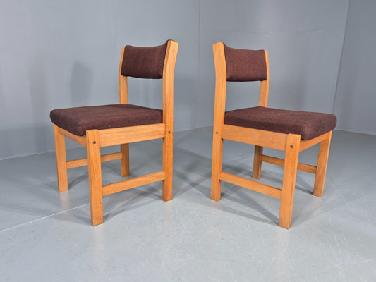 2 Vintage Teak Dining Chairs 1970s Church Office Home EB12176