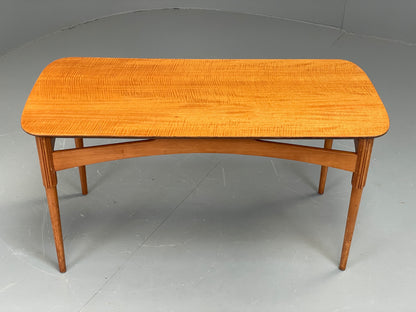 Vintage 1940s Coffee Table Swedish Flamed Mahogany Carved Legs EB11965