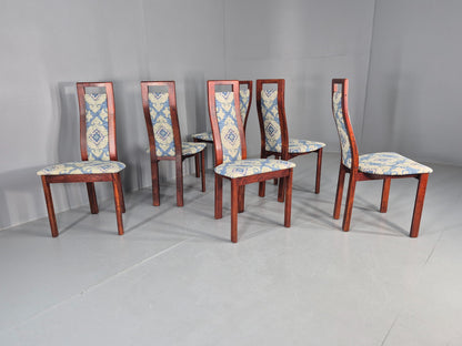 6 Vintage Danish 1980s Dining Chairs Retro Post Modern EB12264