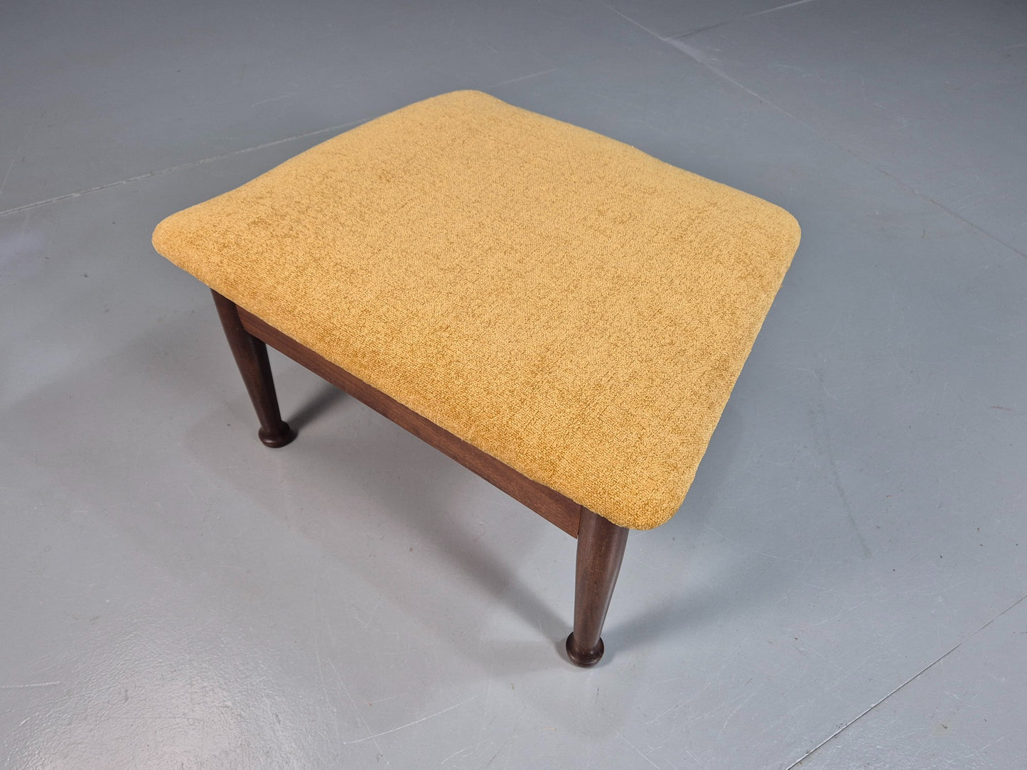 Vintage Mid Century Footstool Teak Guy Rogers 1960s Retro Gold EB07909