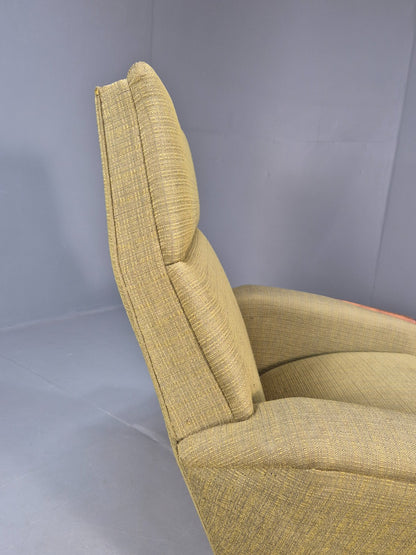 Vintage Mid Century Armchair Danish Original Green Teak Paws 1960s Retro EB8483
