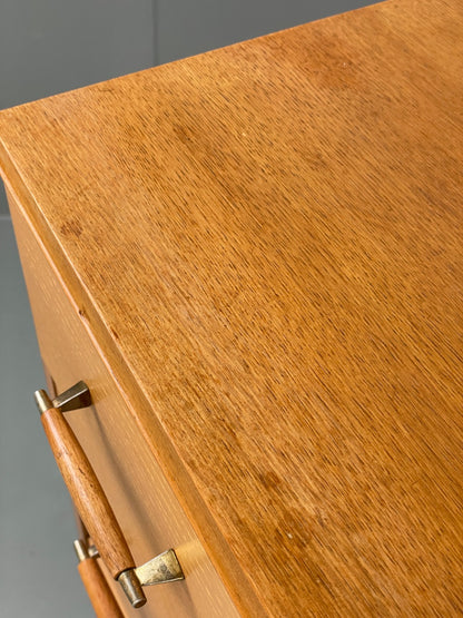 Vintage Chest Of Drawers By Lebus 1960s Oak Veneer Retro Mid Century EB12199