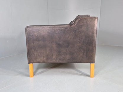 Vintage 2 Seater Sofa Mid Century Danish Leather Retro 1980s EB12227