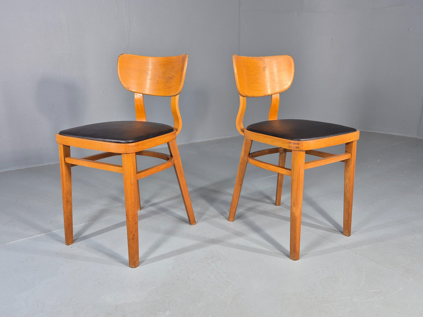 2 Vintage 1960s Dining Chairs with Bentwood Backs Apersite Brand Retro EB12224