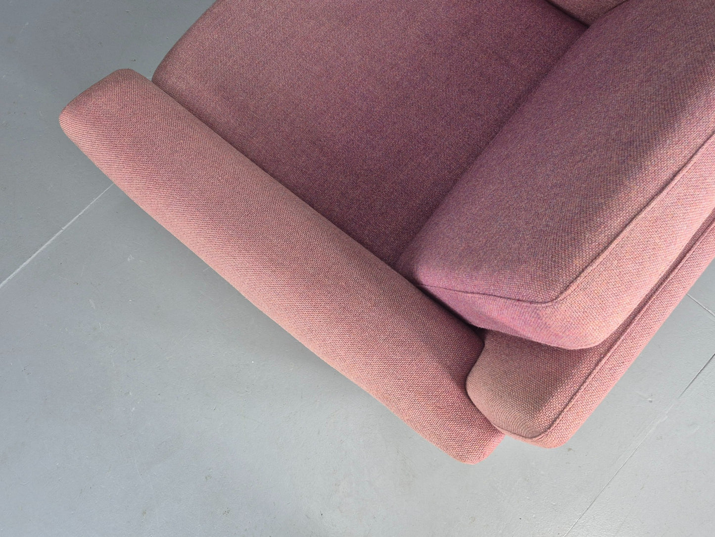 Vintage Danish Armchair Salmon Pink Wool 1960s Mid Century Retro EB12537