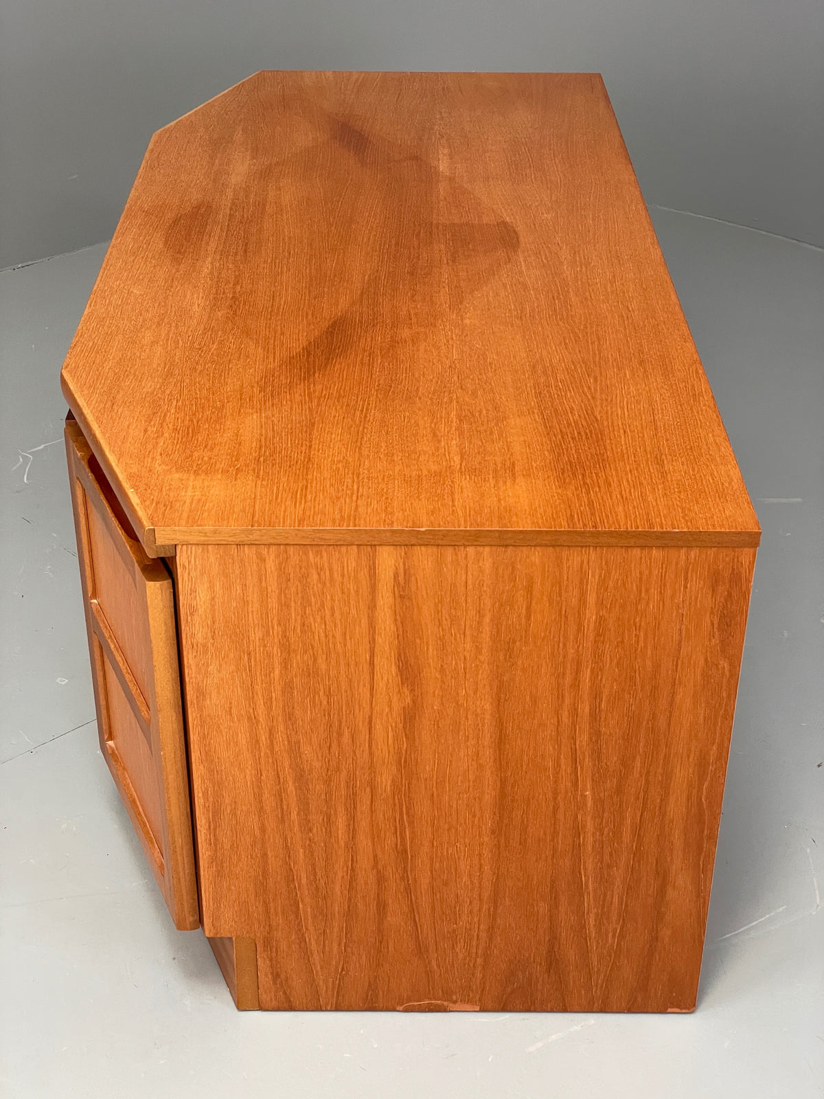 Vintage Teak Media Unit By Nathan Retro Squares HiFi TV Cabinet EB12938