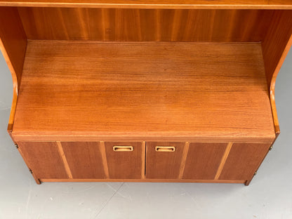 Vintage Teak Wall Unit Jentique 1970s Retro Shelving Glazed EB11972