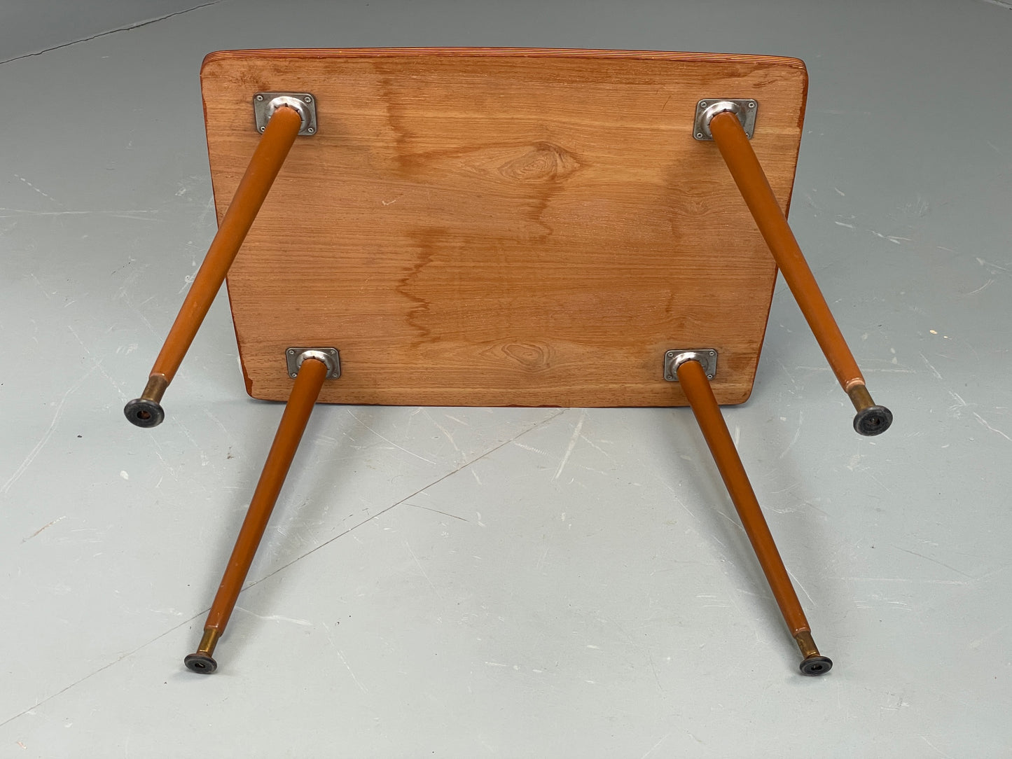 Vintage 1960s Side Table Spindle Legs Mahogany Ply Top Mid Century EB11880