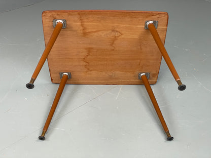 Vintage 1960s Side Table Spindle Legs Mahogany Ply Top Mid Century EB11880