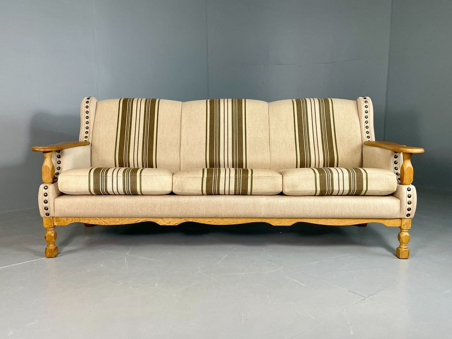 Vintage 3 seater Mid Century Sofa Danish 1970s Kjaernaulf Style Retro EB06713