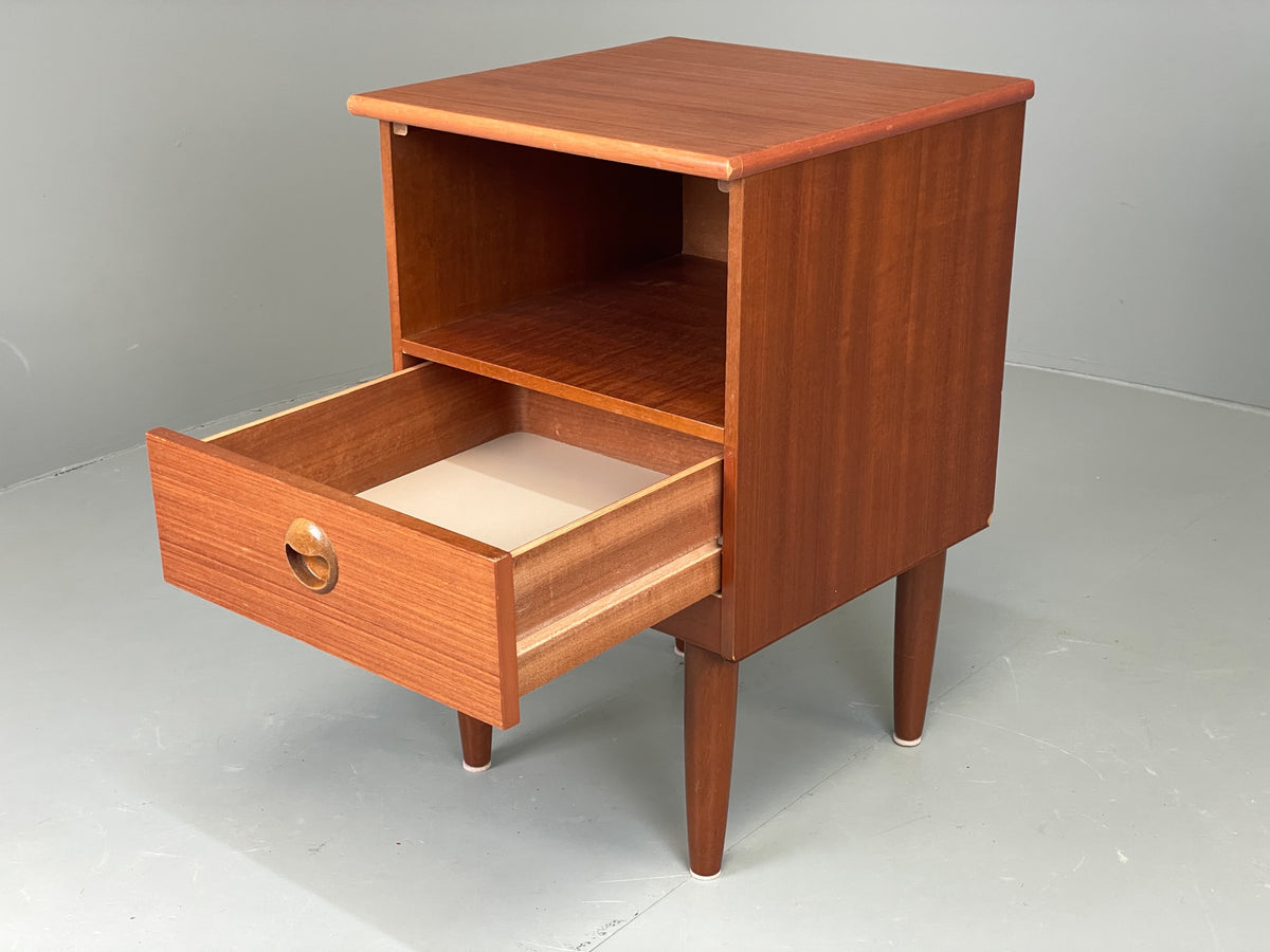 Vintage Teak Bedside Cabinet By Shreiber Mid Century Drawer Retro 1960s EB13166