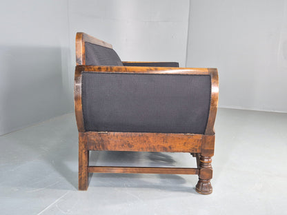 Vintage Danish Drop End Sofa Baroque Revival 1920s Antique Carved Wood EB12756