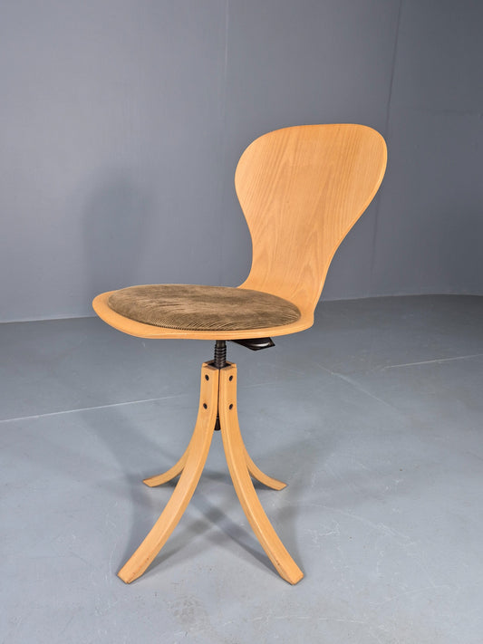 Vintage Plywood Office Chair 1970s Danish Kvetny and Sonner Prototype EB13043